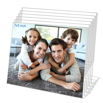 5x7 Acrylic Picture Frames, Set Of 6 Clear Acrylic Frameless Gift for Desktop Display, Standing Picture or Display