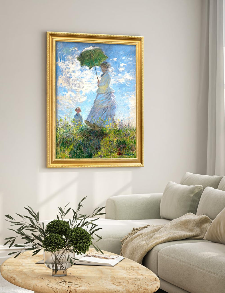 Claude Monet Wall Art Framed, Woman with a Parasol, 35x29''