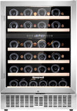 46 Bottle Dual Zone Compressor Wine Cooler Refrigerator, Large Freestanding Wine