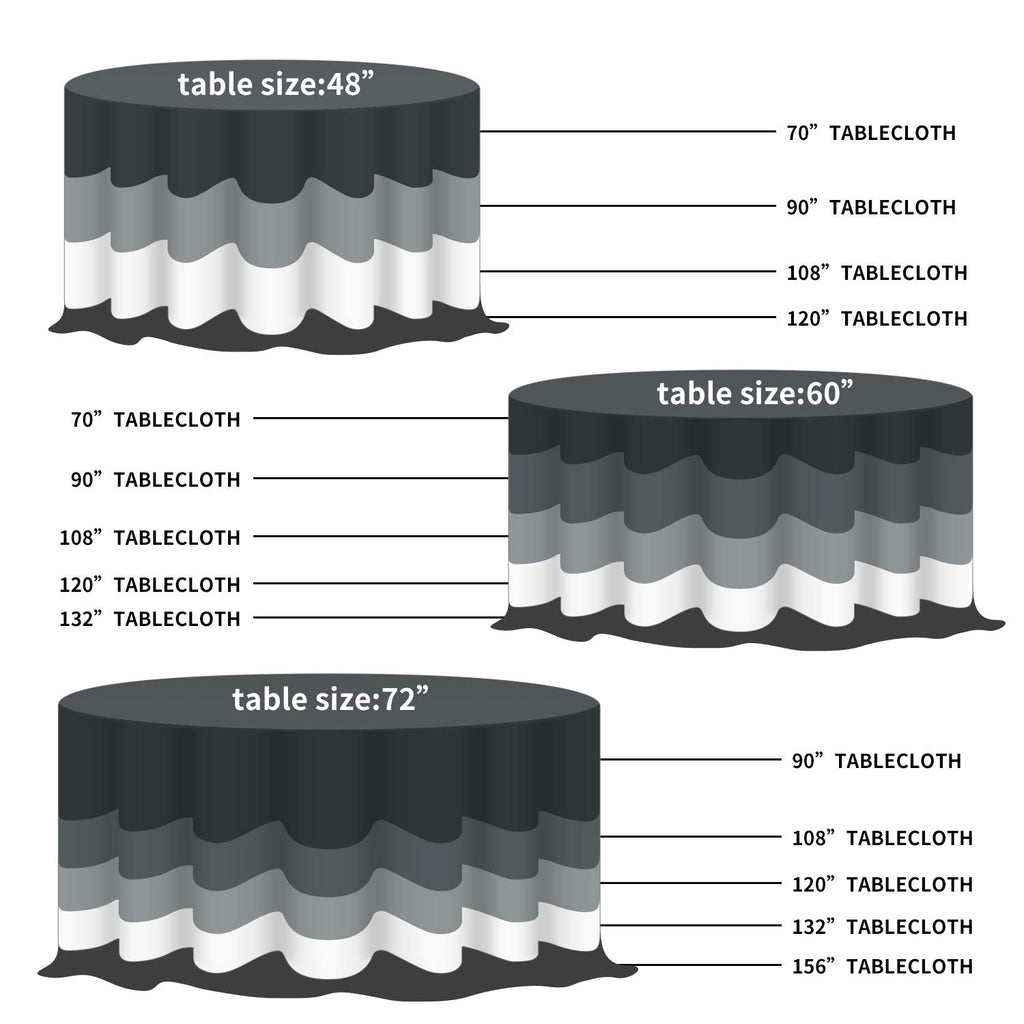 12 Pack Waterproof Round Tablecloth, 132 Inch, Stain Resistant and Wrinkle Polyester Table Cloth, Fabric Table Cover