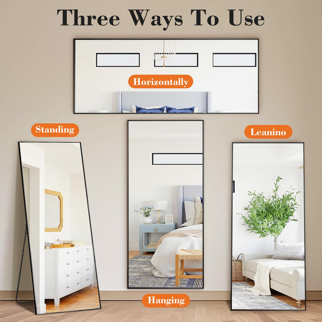 21"x64" Mirror Full Length, Upgraded Body Wall Mirrors