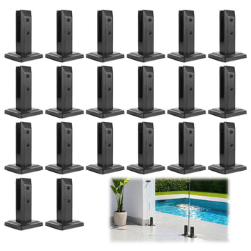 20 Pack Frameless Glass Railing Spigots, 304 Stainless Steel Black
