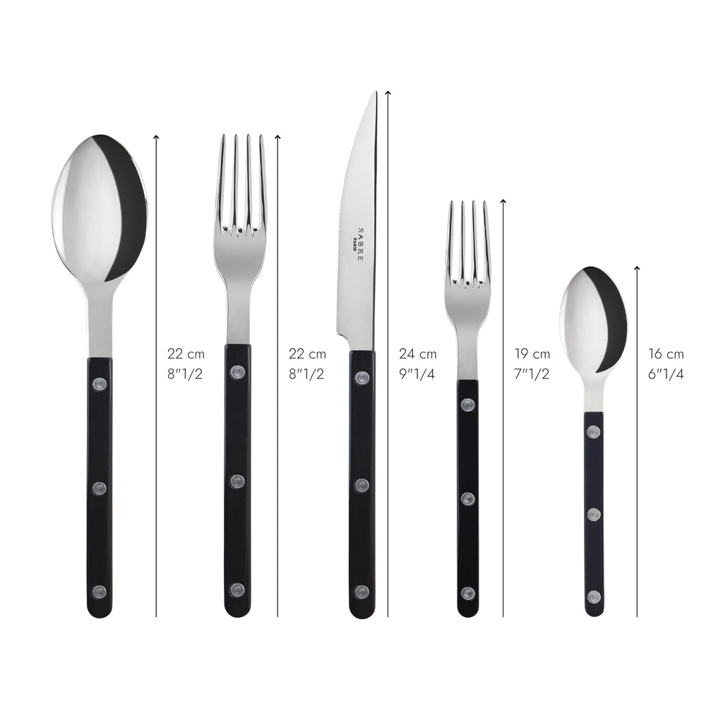 20-Piece Flatware Set for 4 - Bistrot Collection - Knife, Fork, Soup Spoon, Teaspoon & Dessert Fork - Stainless Steel