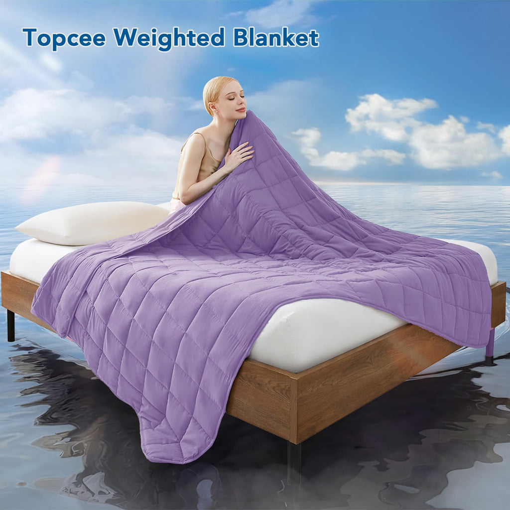 Weighted Blanket (25lbs 88"x104" Cal King Size) Soft Cooling Heavy Blanket Sleeping, Apply to 240-260 lbs Body, Thick