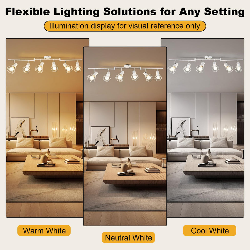 Ceiling Track Lighting Fxiture White, Modern Spotlight, E26