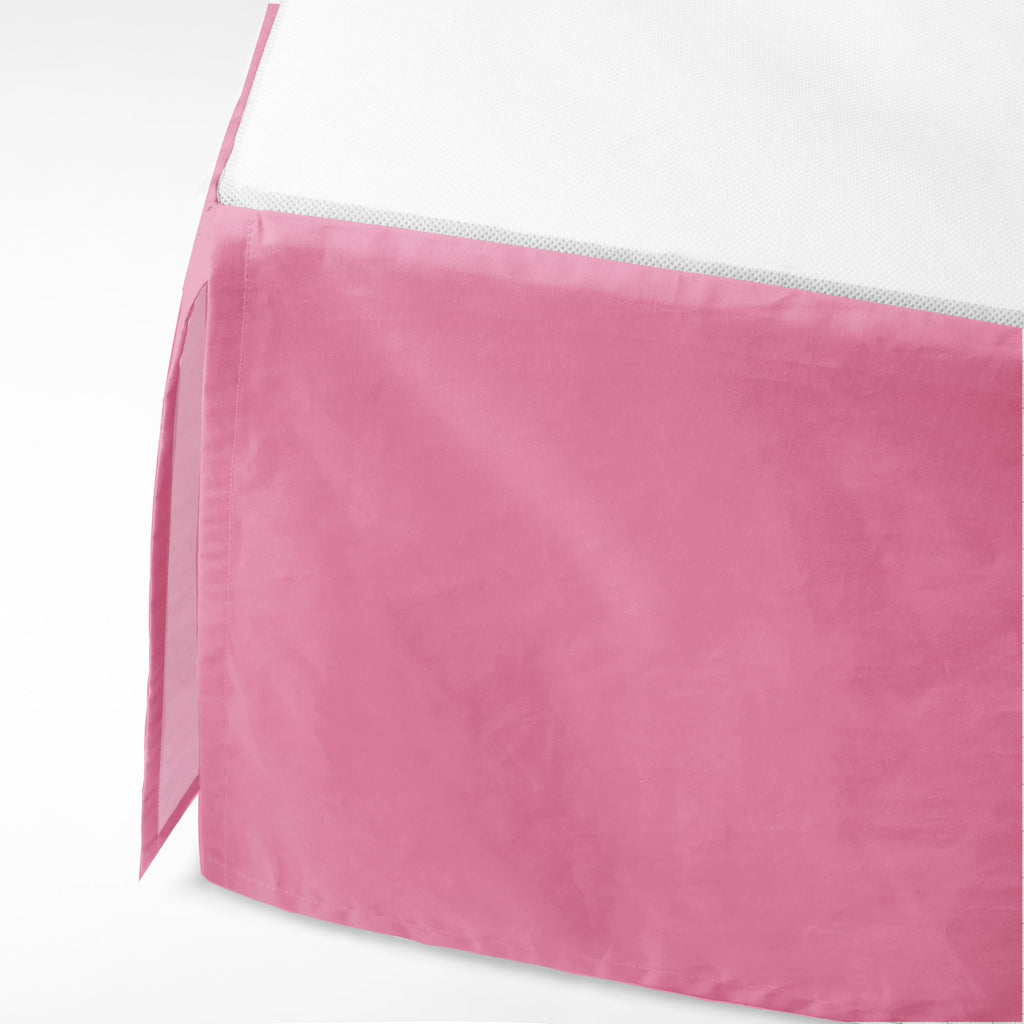 Solid Crib/Toddler Bed Skirt Dust Ruffle, Pink, 13 inches Drop