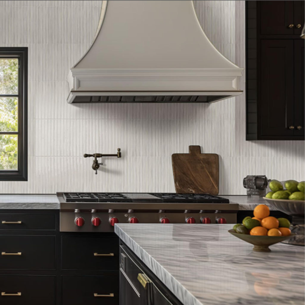 Ivory Glow Glossy Ribbed Ceramic Wall Tile (26 Pieces)