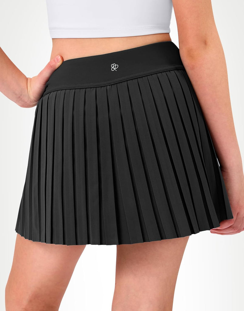 Tennis Skirt with Shorts,Pleated Athletic Skort with Pockets for Golf,Running & School Uniform Skirt