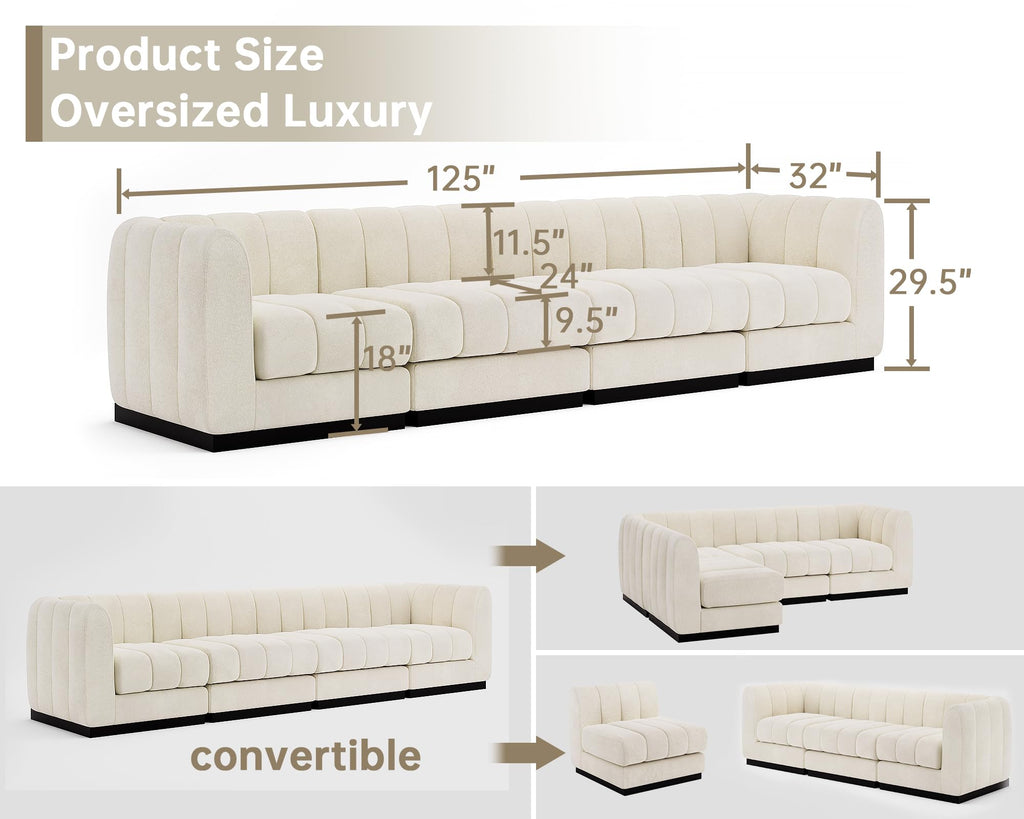 Luxury Modern Sofa, L Shaped Modular Sectional Couch, Deep Seat Sofas, Minimalist Style Comfy Couches Apartment