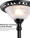 Torchiere Floor Lamps, 71" Tall Standing Lamp with Thick Glass Shade, Metal Pole & Heavy Base