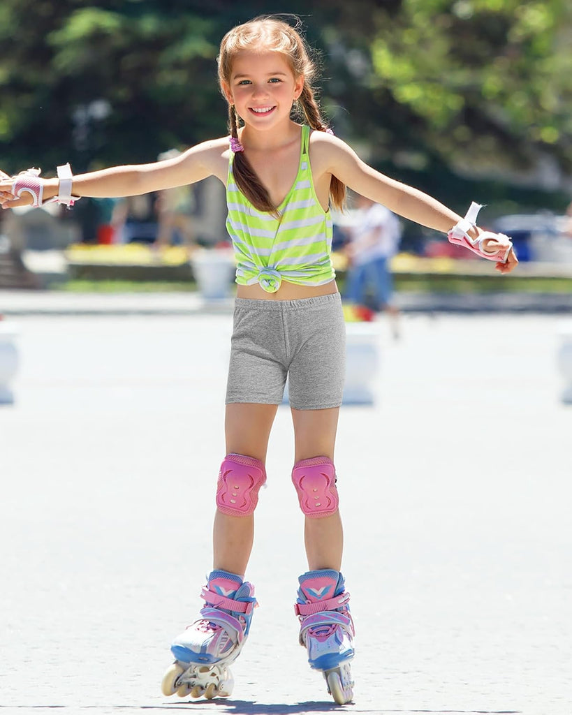 4 Pack Girls Bike Shorts Kids Cartwheel Shorts for Under Dress Dance