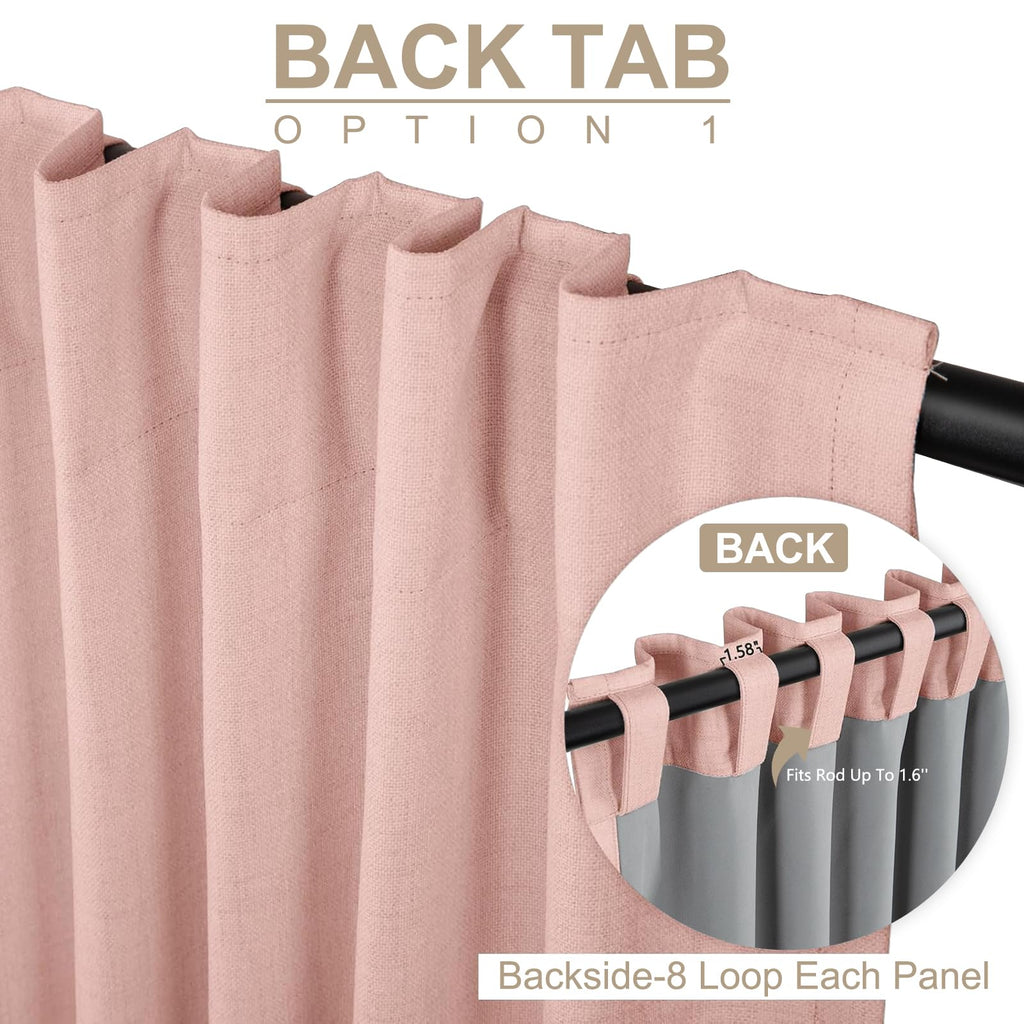 Blush Pink Total Blackout Curtains 84 Inch Long