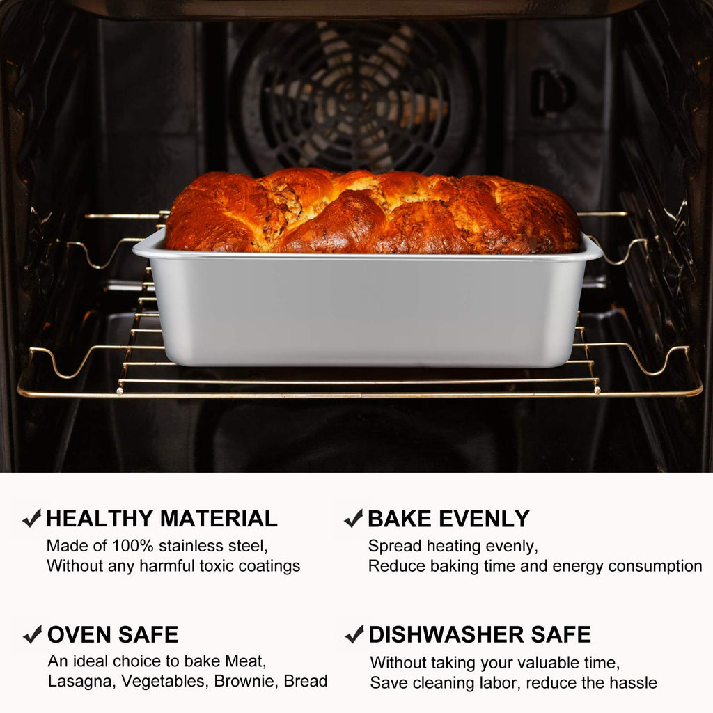 Stainless Steel Lasagna Pan, Rectangular Baking Pan 10.7" Lx3.2 H