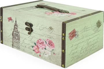 Wooden Decorative Storage Box with Handle