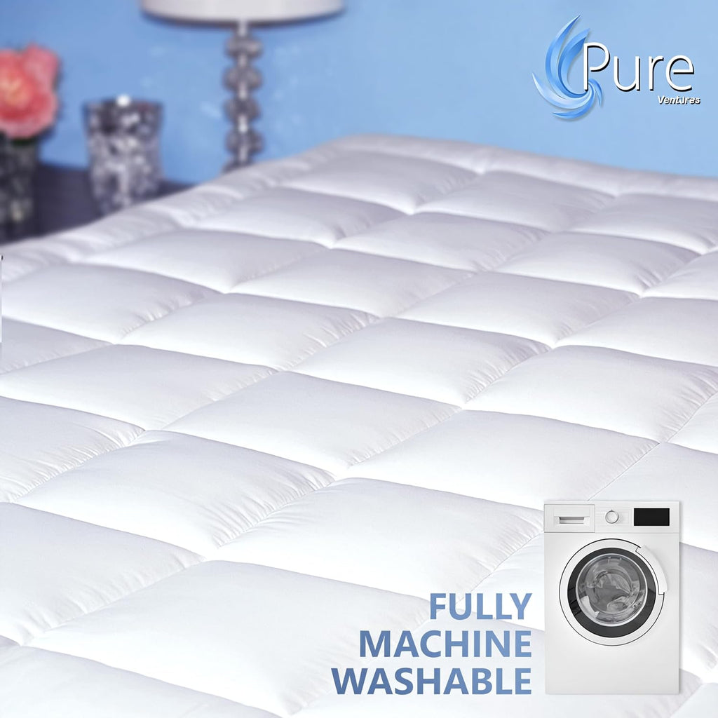 Queen Mattress Topper and Pad Cover Extra Thick Luxury Down Alternative Pillow Top Cooling Bed Topper Ultra Plush and