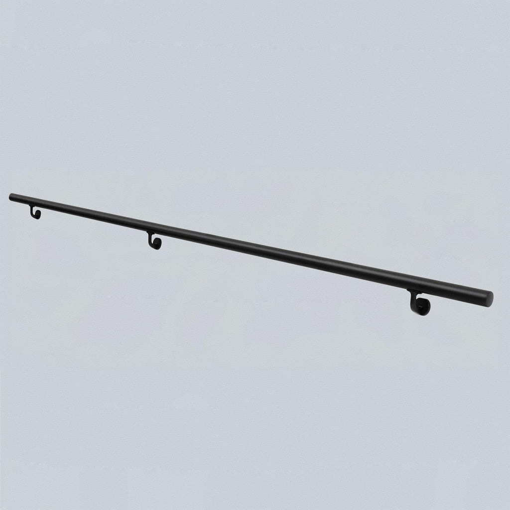 10FT Handrails for Indoor Stairs, Deck, Slope, Modern Aluminum Handrail Set, wall Mounted, with Zink-Alloy Brackets