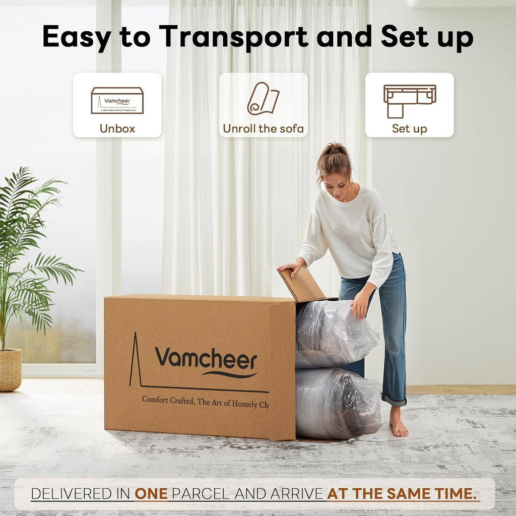 Vamcheer Modular Sectional Sofa - Modern L Shaped Boneless Couch with Deep Seat