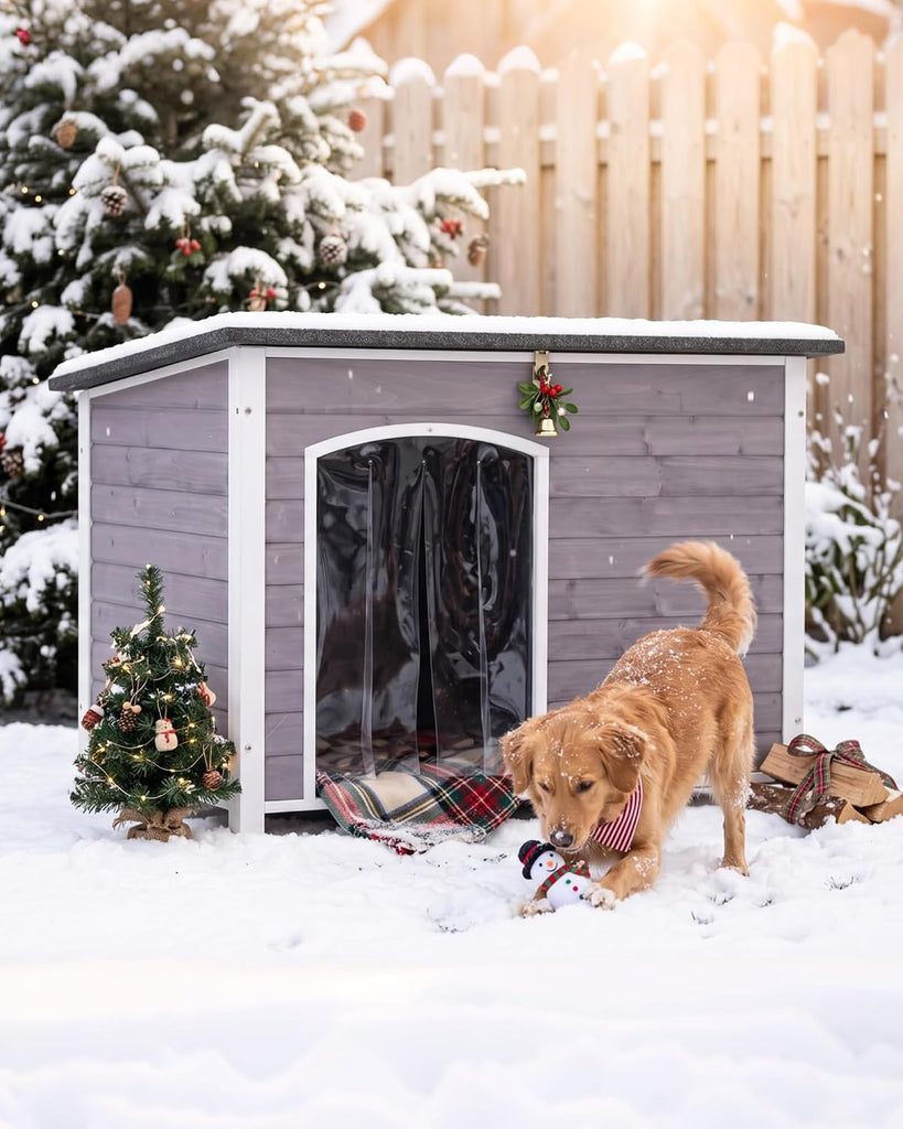 Heated Dog House for Winter Outdoor Dog Kennel with All-Around Iron Frame-100% Insulated Guarantee