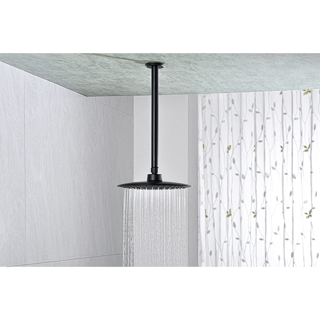 12 Inch Matte Black Ceiling Mounted Shower Arm for Rain Shower Head