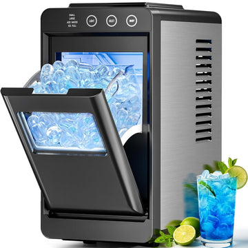 Ice Maker, Portable Ice Machine with Self-Cleaning Function, 8 Cubes in 6 Mins Fast Countertop Ice Making, Compact