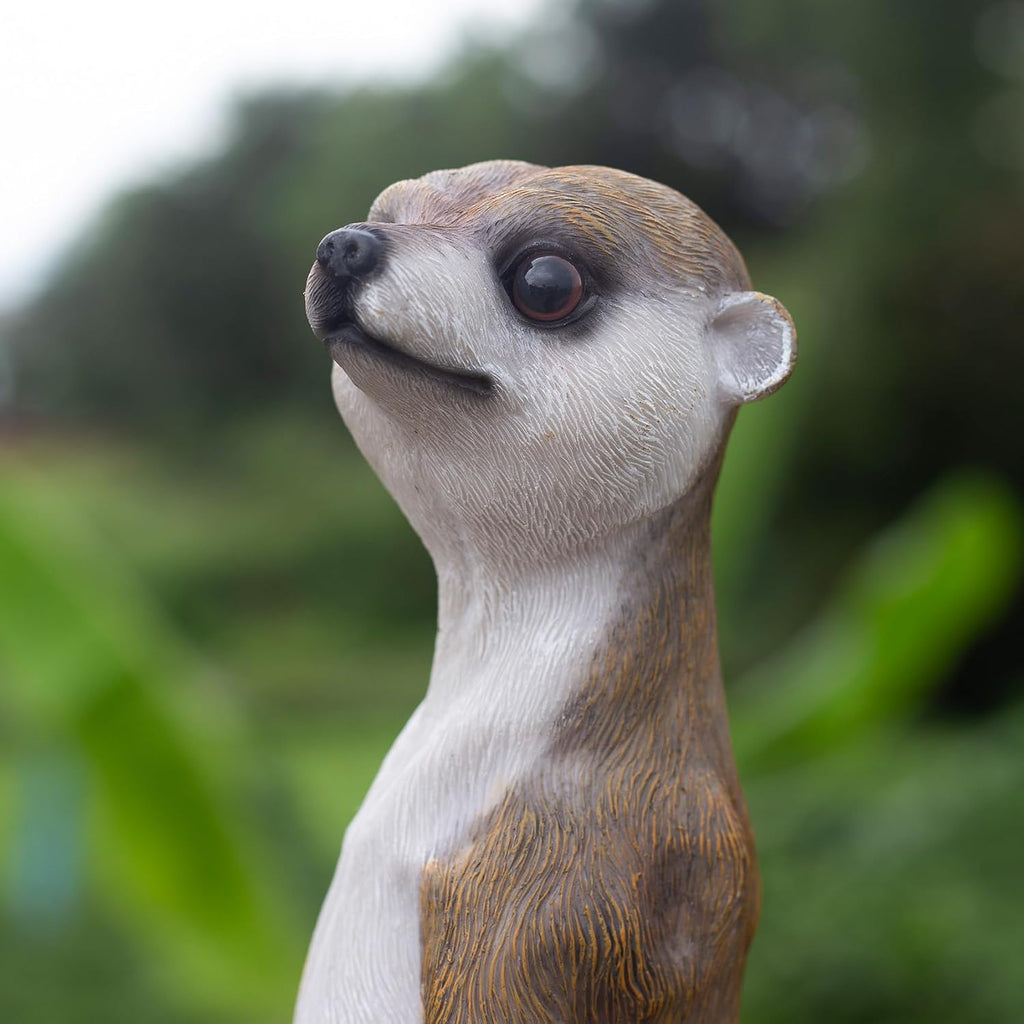 19.2 Inch Height,Outdoor Meerkat Sculpture Garden Decoration Standing Outdoor Sculpture, Weather-Resistant Resin