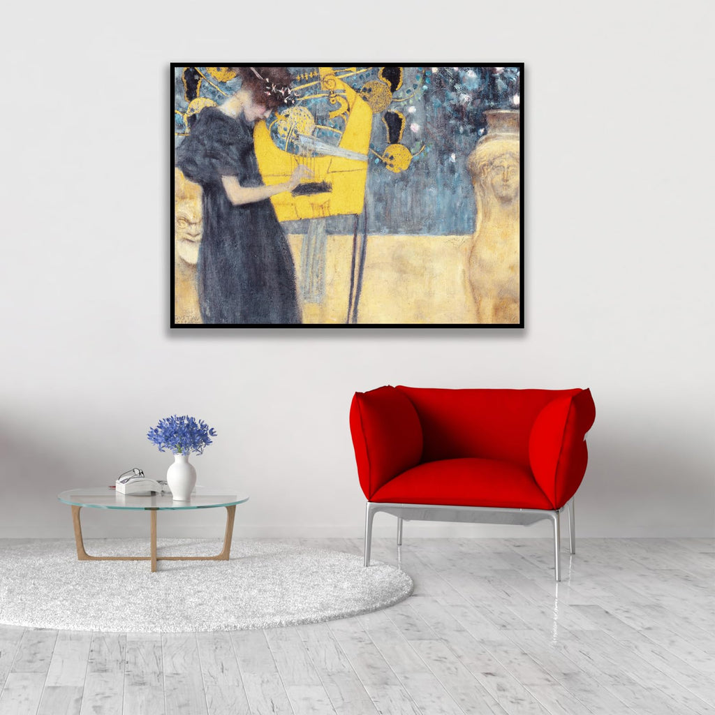 Gustav Klimt Canvas Wall Art Musik Poster - World Classic Famous Painting Printing Retro Classical Room Aesthetic