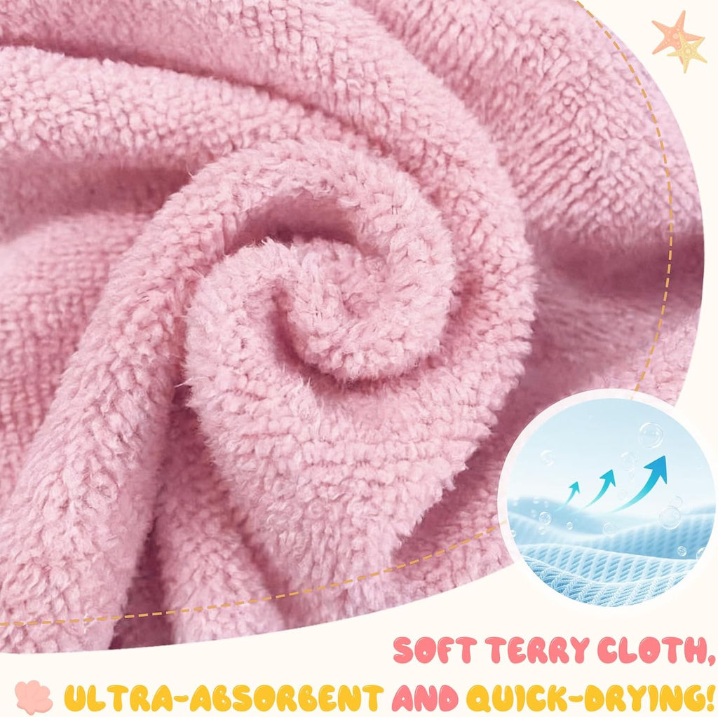 Girls Swim Cover Up Hooded with Zipper, Terry Cloth Quick Dry Absorbent Wrap After Swim Pool Beach