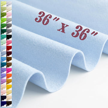 Large Felt Fabric Sheet 36 x 36 Inch, 1.6mm Thick (Light Blue)