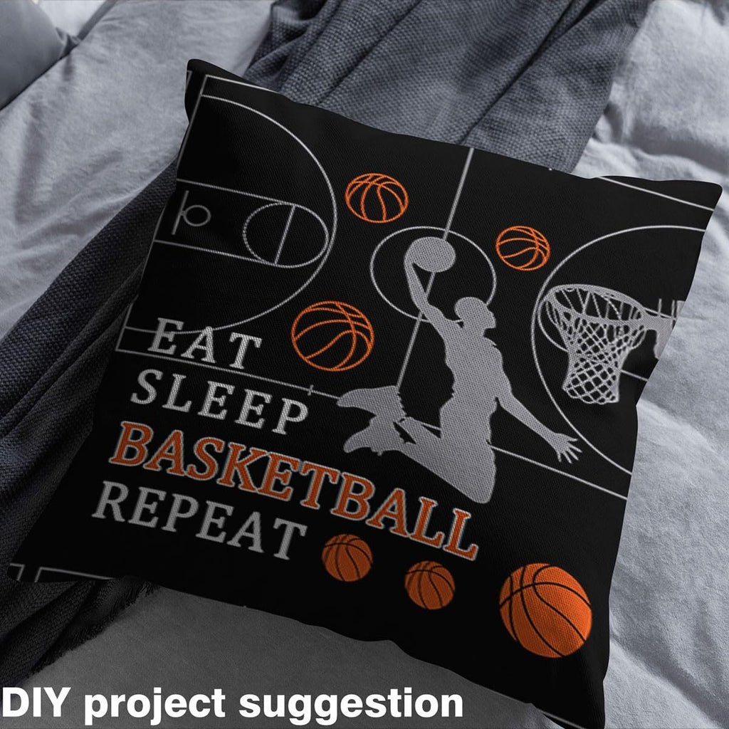 Basketball Soft Polyester No Stretch Fabric Basketball Hoop DIY Sewing Fabric by The Yard Balls Sport Game Theme