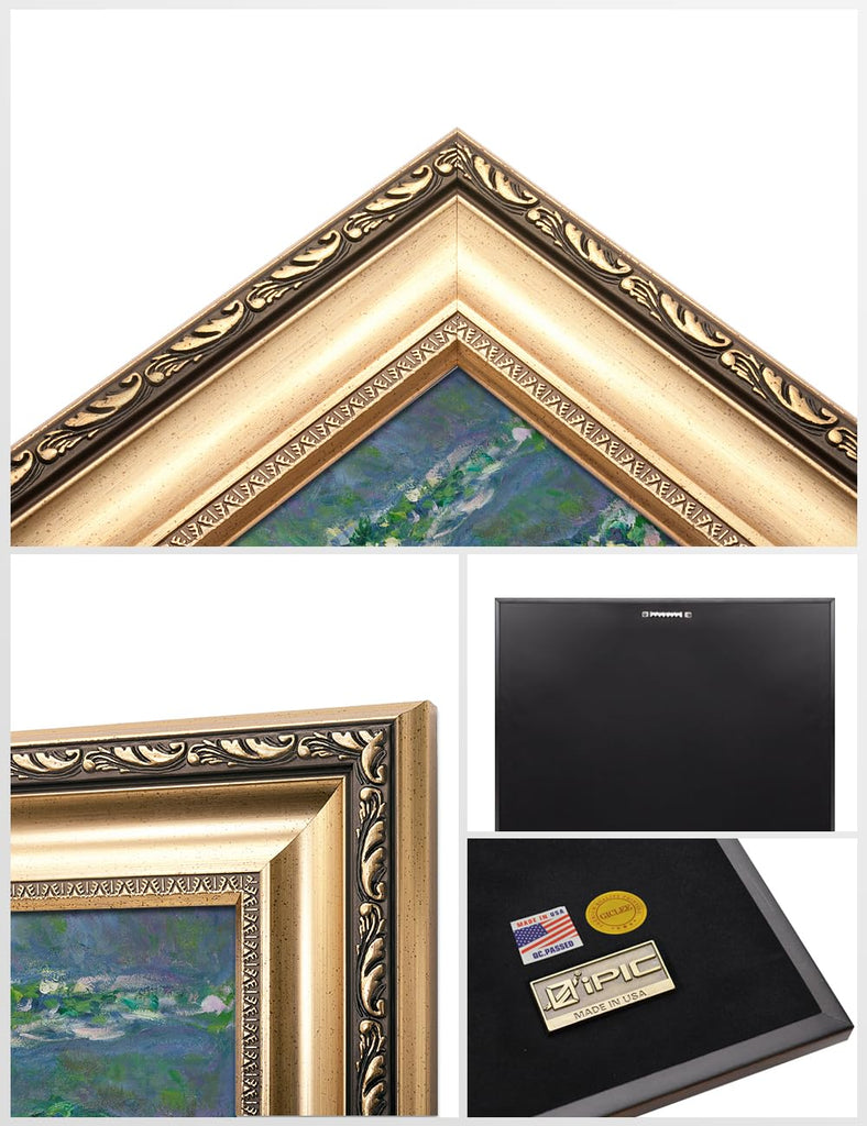 Monet Water Lilies Wall Art Framed, 1906, Image Size 20x16 in