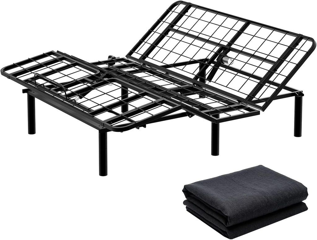 Amada King Adjustable Bed Frame with Head and Foot Incline, Quiet Motor