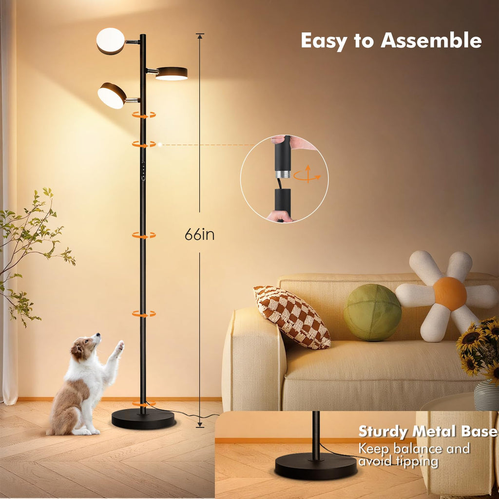 Tree Floor Lamp - Modern Black Standing Lamp