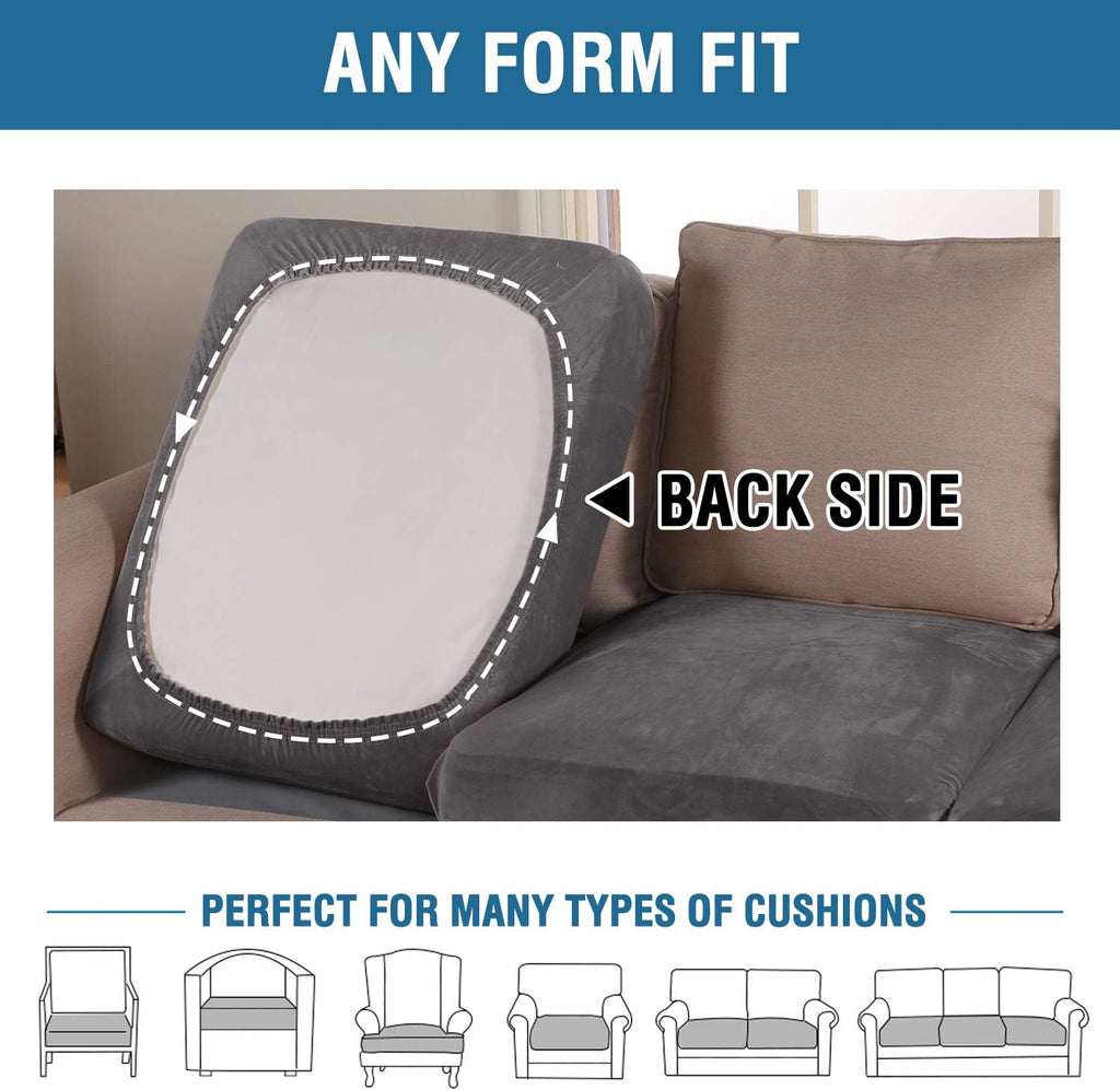 Velvet Stretch Couch Cushion Cover Plush Cushion Slipcover for Chair Loveseat Sofa Cushion Furniture Protector Seat