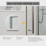 Frameless Shower Door 56-60" W x 76" H, Glass Shower Door with 5/16" (8mm) Clear SGCC Tempered Glass