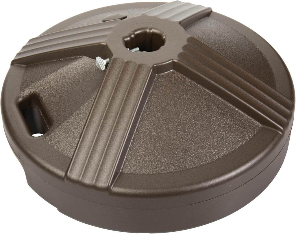 Durable 50 Pound Fillable Umbrella Base Designed to be Used with a Patio Table - Bronze