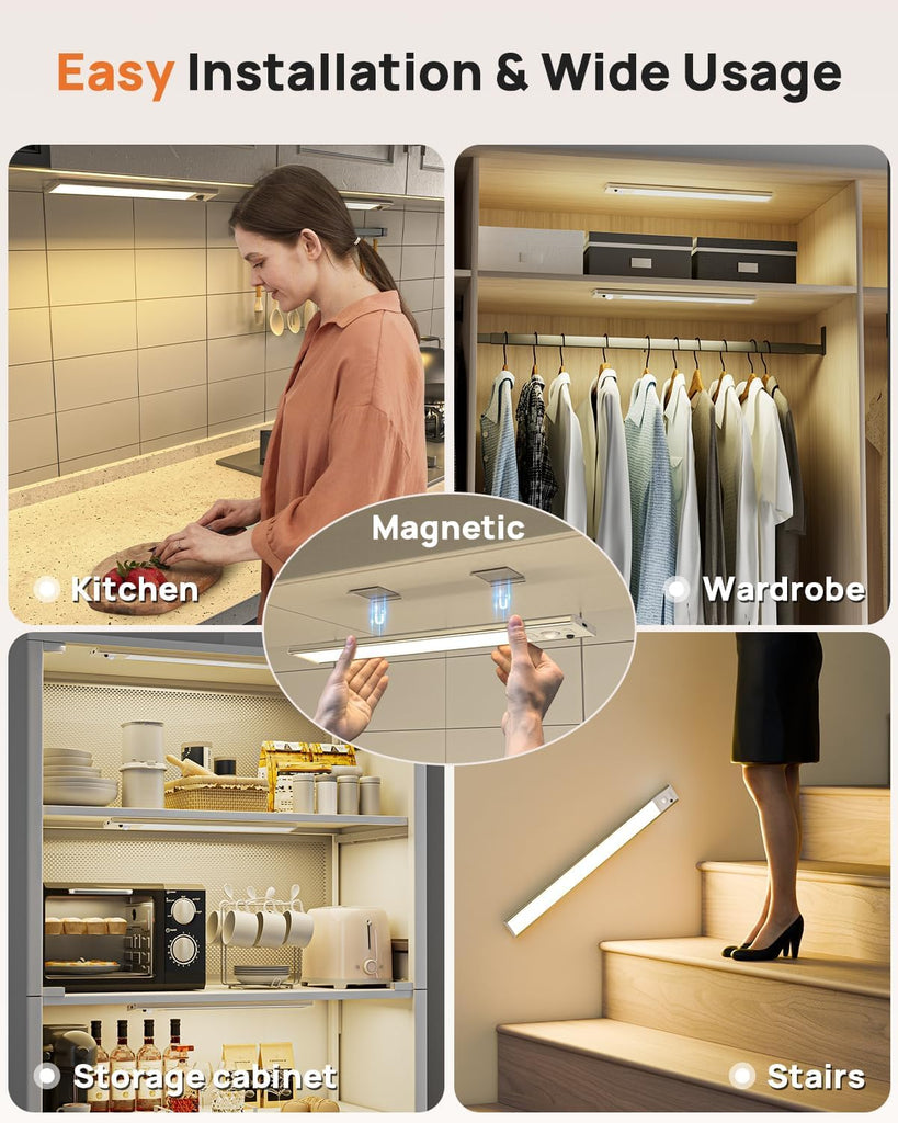 16inch Wireless Under Cabinet Lighting with Remote 2 Pack Closet Lights