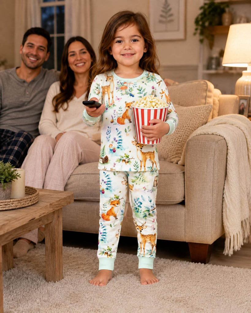 Baby Rayon of Bamboo Pajama Set Woodland Animal Print Green