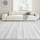 9x12 Area Rugs for Living Room Machine Washable Rug Distressed Indoor Carpet Neutral Moroccan Boho R