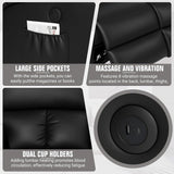 CHABATREE Home Theater Seating,RV Recliner Sofa with Massage and Heat,Manual RV Recliner Loveseat with USB/Cup Holders