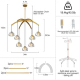 Modern Chandeliers, Large Arc Chandelies for Living Room, Brass Round High Ceiling Chandelier for Dining Room, 7-Light Living Room Light Fixture 34" Pendant Light Chandelier for Staircase Bedroom A127-B0F7KFCKGW