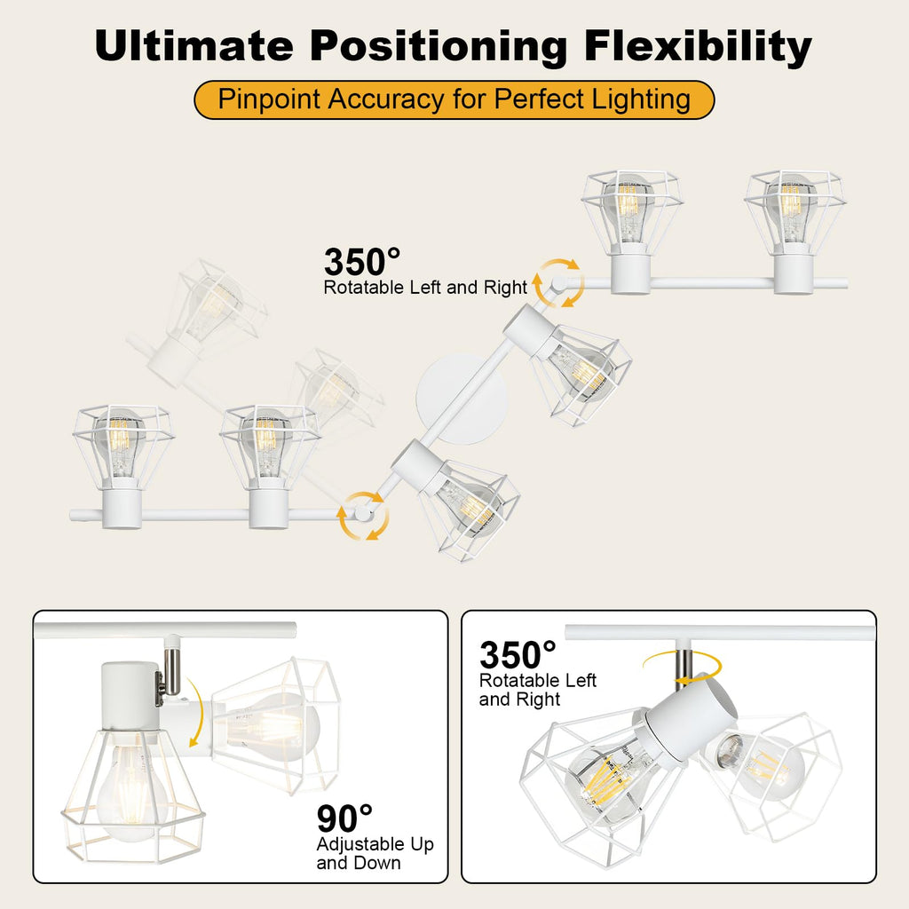 Ceiling Track Lighting Fxiture White, Modern Spotlight, E26