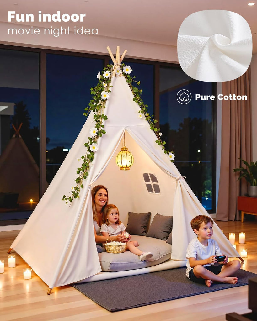Teepee Tent Play Tents Girl Boy Indoor Outdoor Gift Playhouse Toy