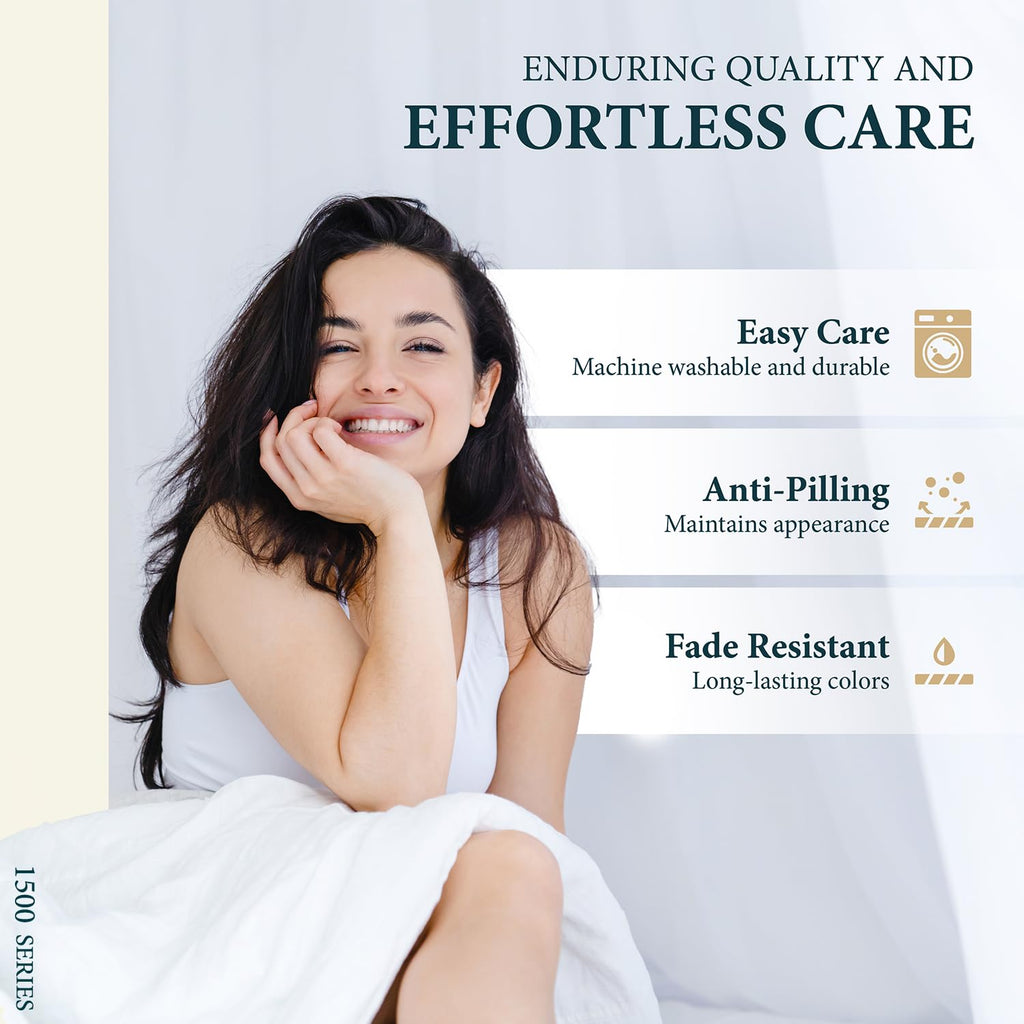 1500 Series Egyptian Cotton Queen Sheets Set, Sateen