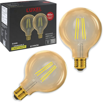 Vintage LED Edison Bulbs G30/G95-8.8W Equivalent 60W - Dimmable Medium Brightness Soft White 2700K Antique LED