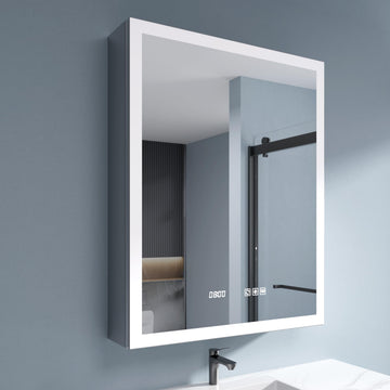 24x30 LED Medicine Cabinet with Mirror, Recessed or Surface Mount
