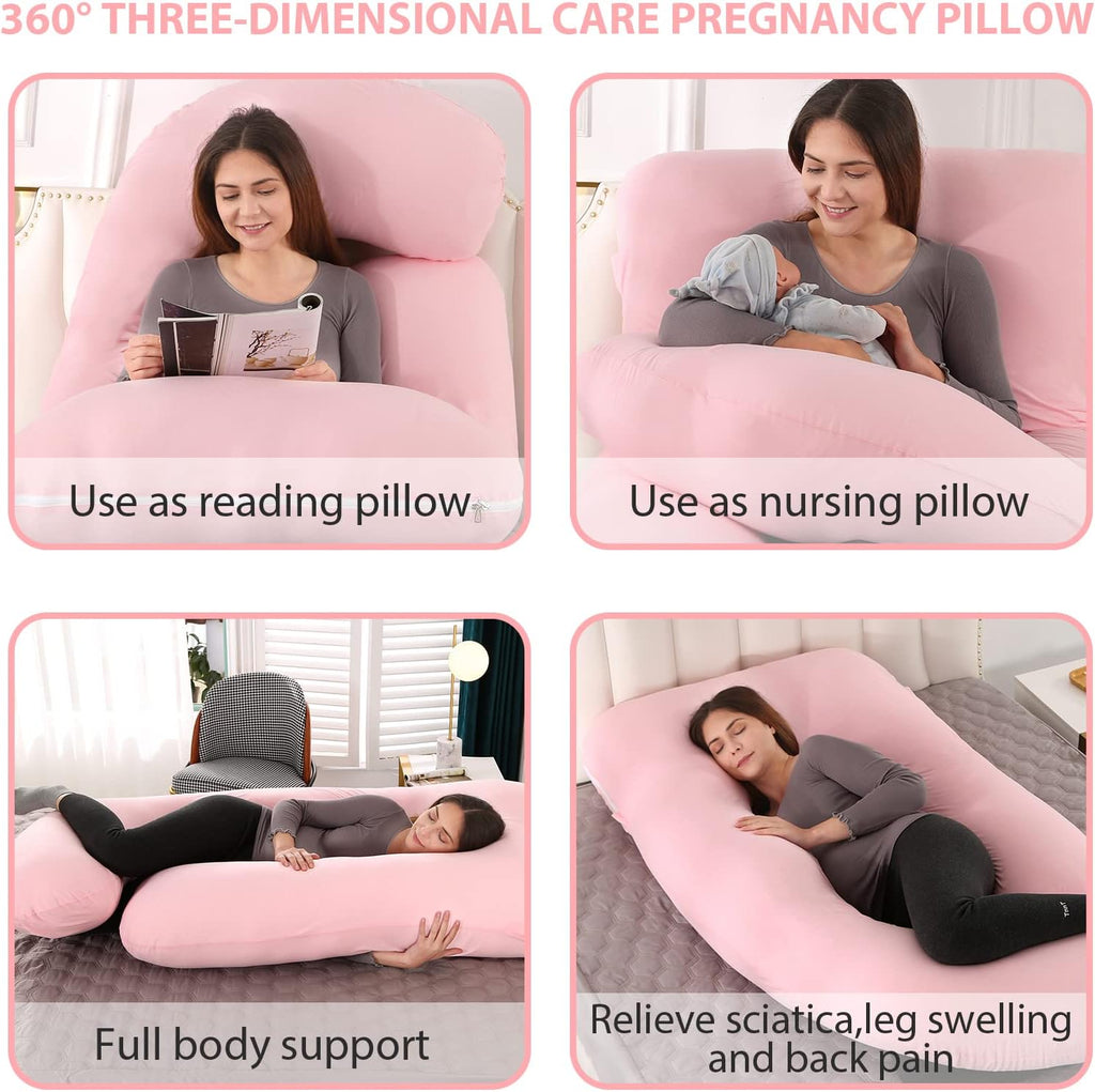 Pregnancy Pillow,57 inches U Shaped Maternity Pillow with Removable Cover Full Body Pillow Support for Back, HIPS