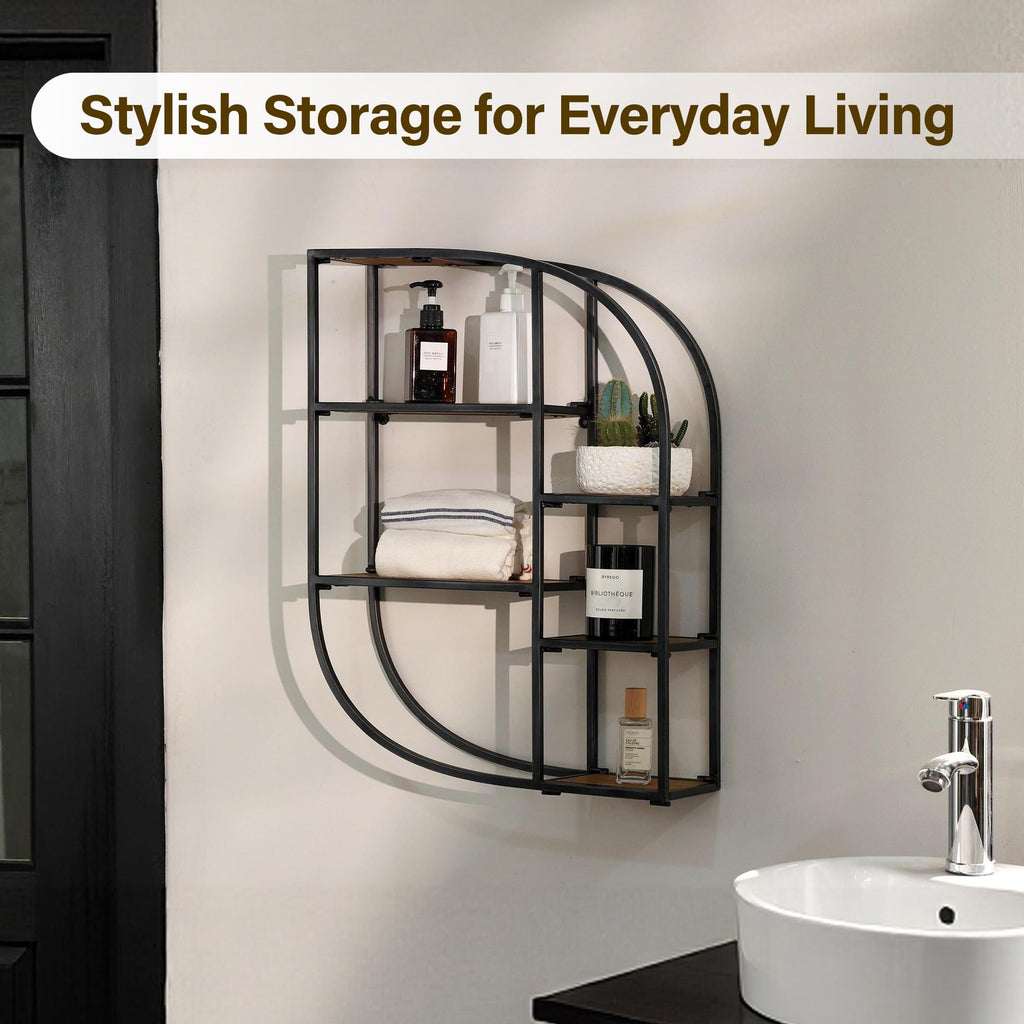 6 Tier Industrial Style Foldable Unique Wall Shelf