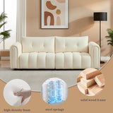 91.5" W Cloud Boucle Sofa for Living Room, Modern Comfy Boucle Couch with Rolled Arms and Soft Pillows