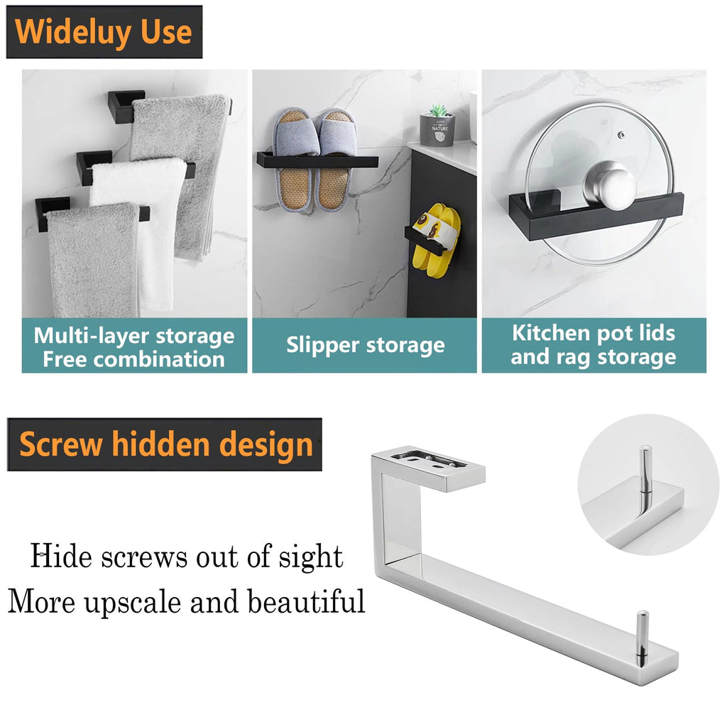 2-Piece Hand Towel Holder, Towel Ring - Brushed Nickel
