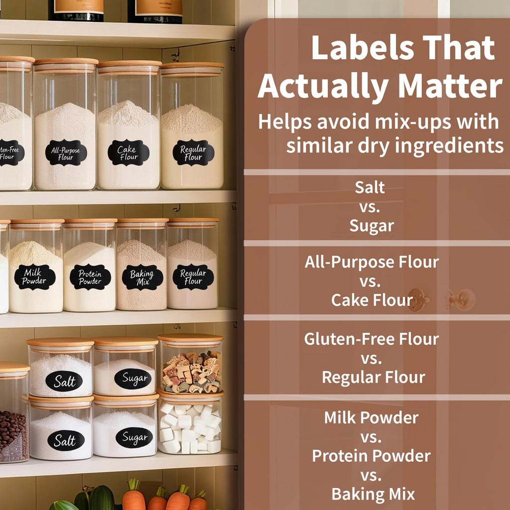 Glass Storage Containers with Lids [Multi-Size Set of 5], Airtight Glass Canisters & Pantry Organization, Clear Food